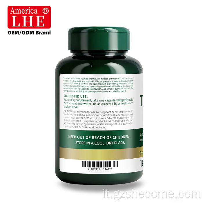 Capsule di Triphala alle erbe Supporto per la salute digestiva